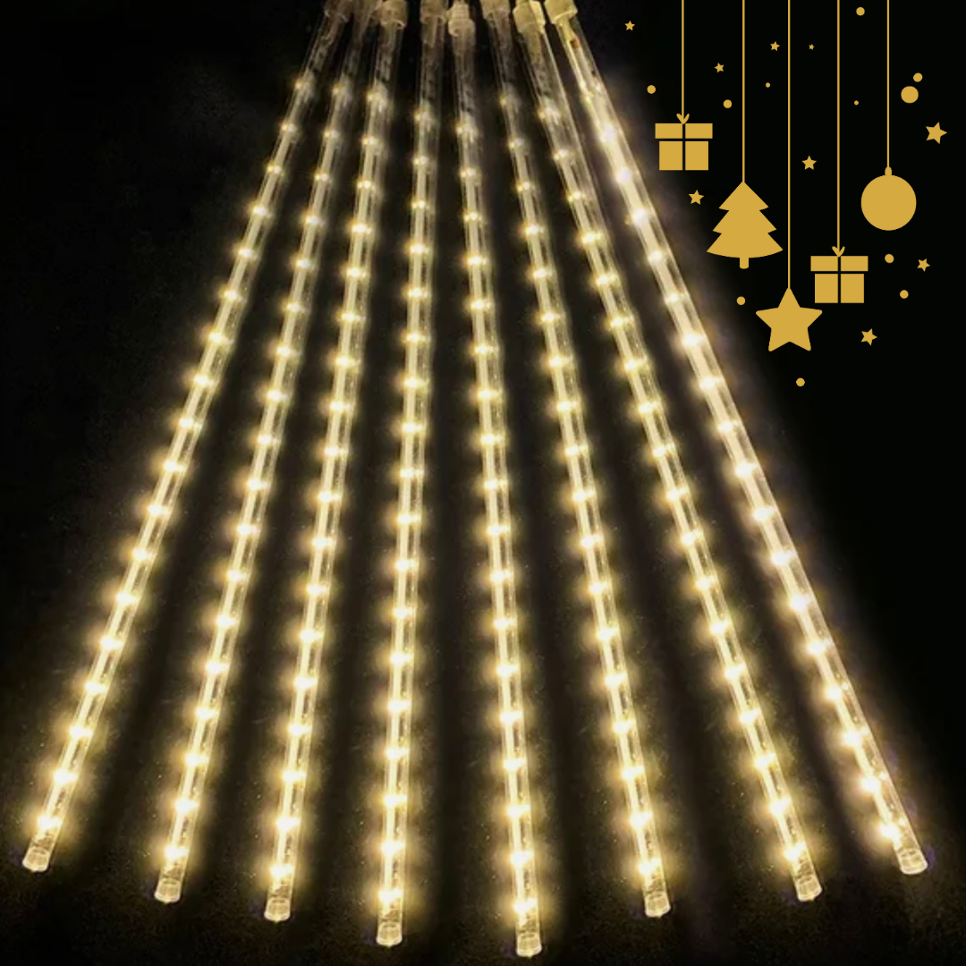 8 Tubes LED Meteor Shower Lights, Outdoor Solar Christmas Decoration Light String, Fairy Lights for Street Garden Yard